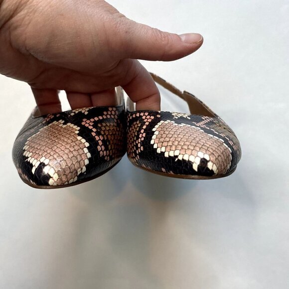 Madewell Margot Slingback Flat in Snake Embossed Leather 6 - Picture 3 of 8